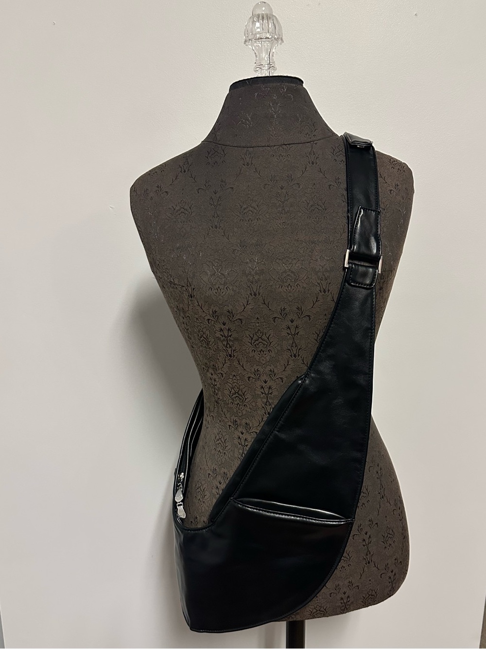 Sash Crossbody Bag Purse Black Adjustable Sling Strap